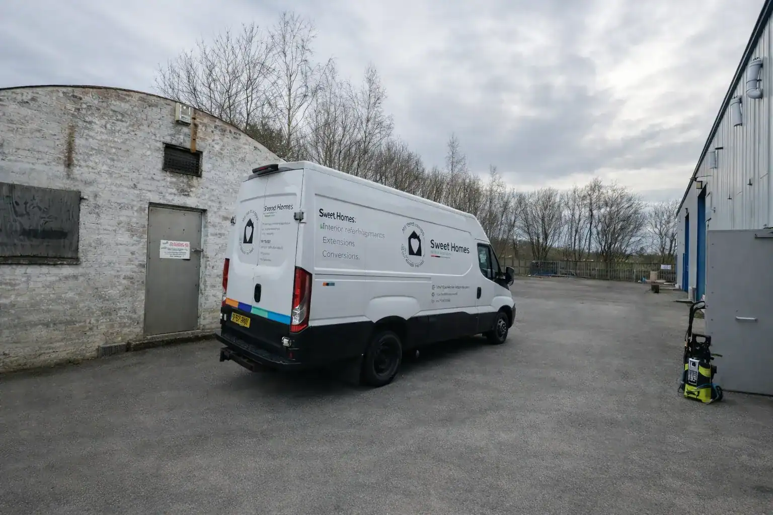 Sweet Homes van parked outside the workshop, ready for joinery and refurbishment work in Edinburgh homes