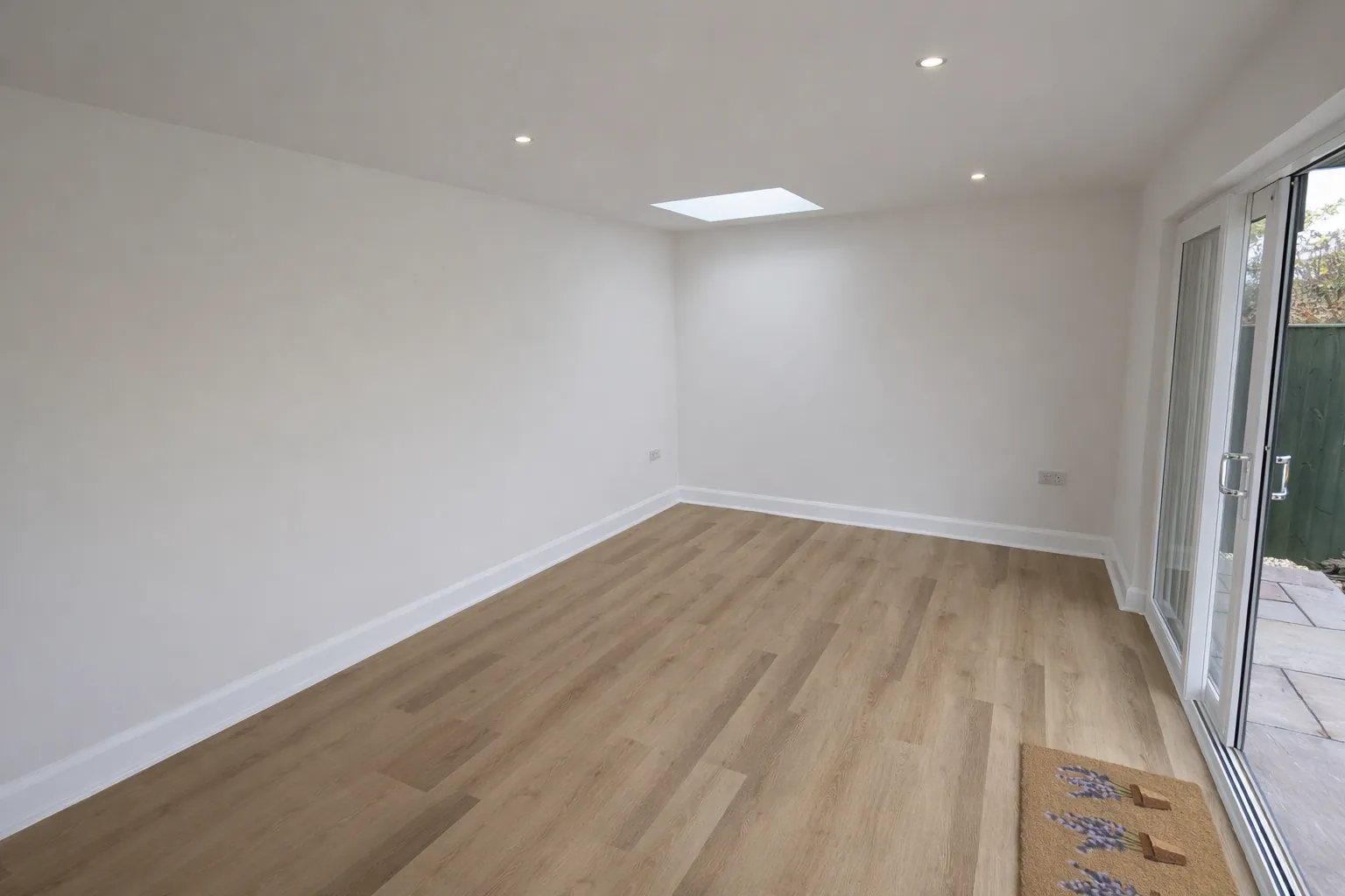 Garage conversion interior with rooflight in Edinburgh